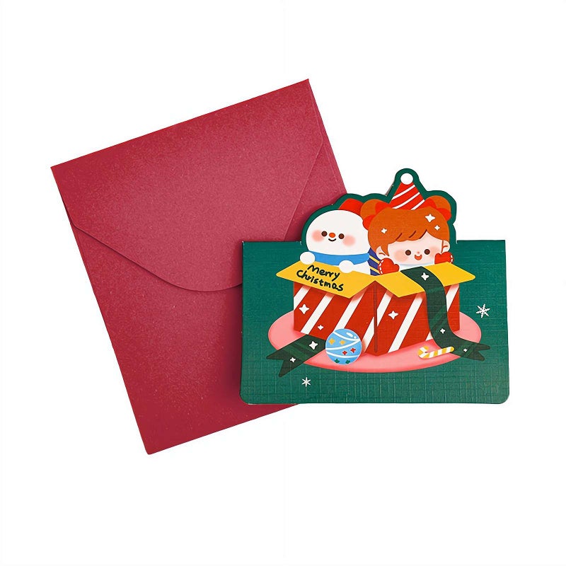 Christmas Mini Gift Card Holder Booklet,  Christmas Cards With Envelopes For Holiday Wishes Party Invitations Gift Messages,  for Holiday, Teacher, Office Employee - Image 1